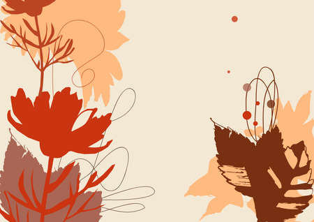 Nature abstract background on fall theme, dry plants and leaf designのイラスト素材