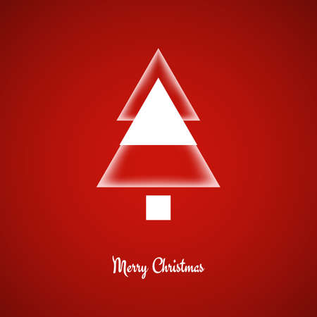 Abstract geometric Christmas tree over red backgroundのイラスト素材