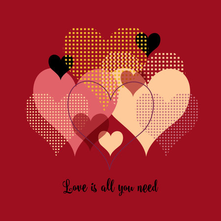 Love message card, heart shapes designのイラスト素材