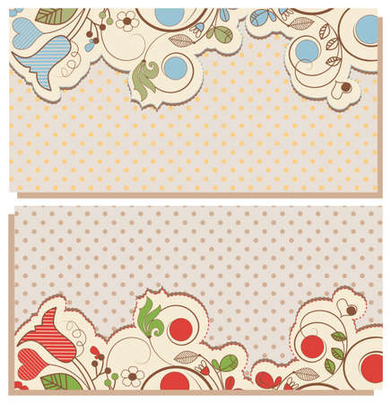 Floral backgrounds, cute flowers banners setのイラスト素材
