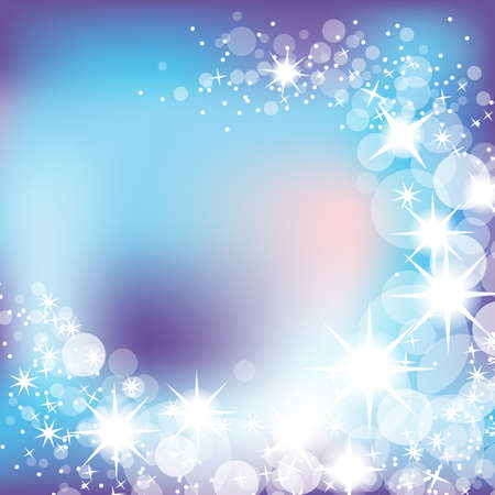 Abstract blue and purple Christmas and New Year background, lights and sparkles festive borderのイラスト素材