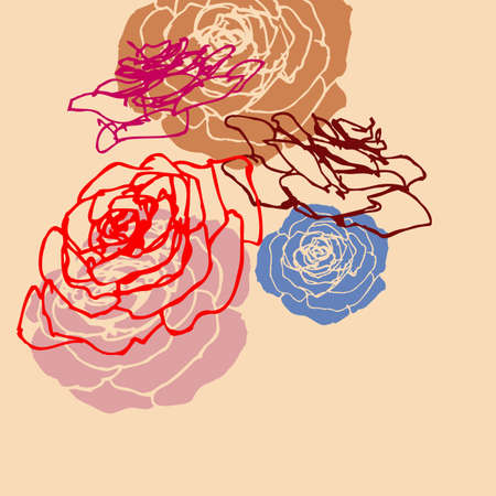 Bouquet of roses greeting card, party invitationのイラスト素材