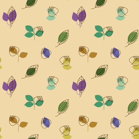 Small leaves stylish seamless patternのイラスト素材