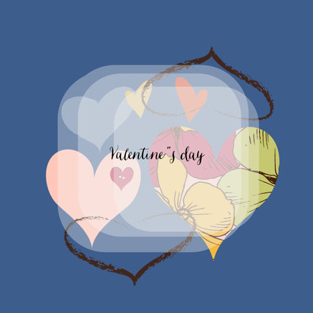 Decorative frame for Valentine's Day with space for textのイラスト素材