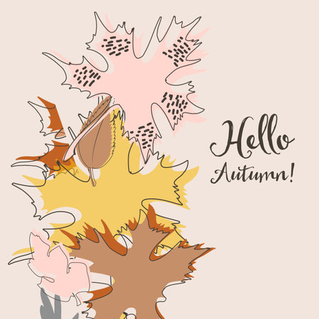 Maple leaf border autumn backgroundのイラスト素材
