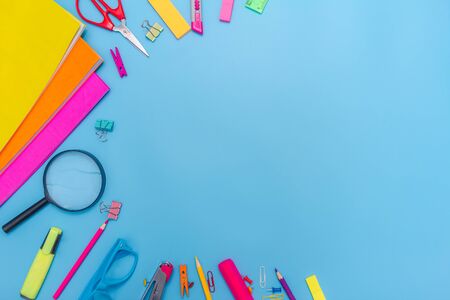 School office supplies on a table