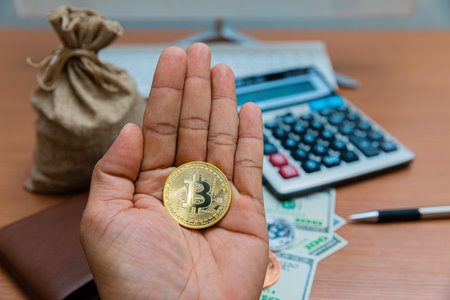Currencies and Bitcoins of Investors, Tradersの写真素材