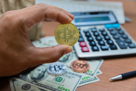 Currencies and Bitcoins of Investors, Tradersの写真素材