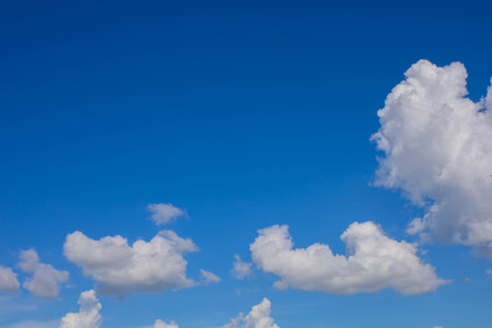 white clouds in the skyの写真素材
