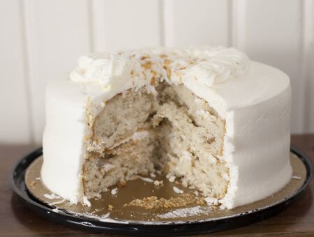 Cut Italian cream cake