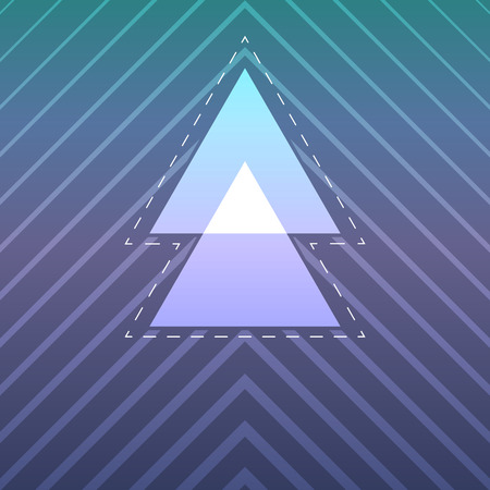 Abstract triangle shapes on striped backgroundのイラスト素材
