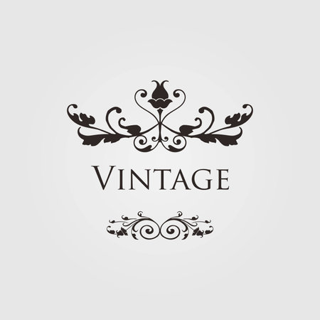 Vintage floral frameのイラスト素材
