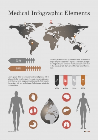 medical infographic elementsのイラスト素材