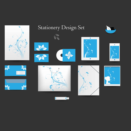 Blank stationery design setのイラスト素材