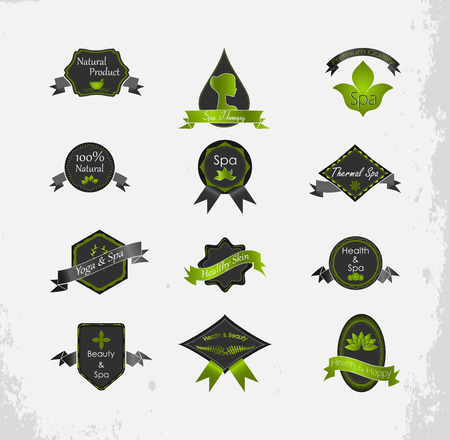 Set of cosmetics badges and labelsのイラスト素材