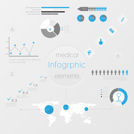 Medical, health and healthcare icons and infographic のイラスト素材