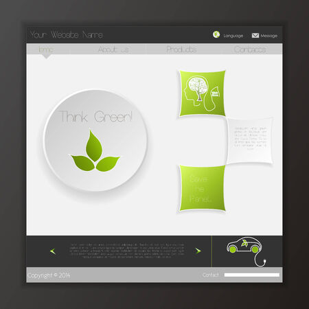 Green eco Business Website Templateのイラスト素材
