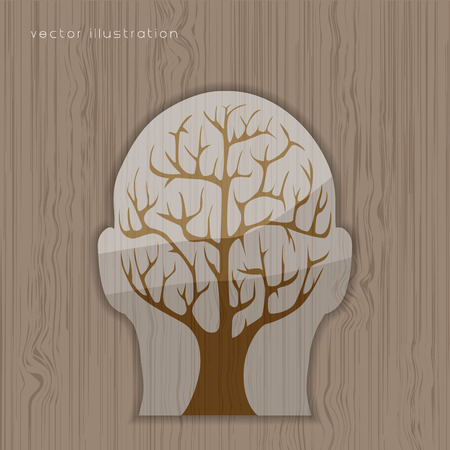 Brain tree illustration, tree of knowledge, medical, environmental or psychological concept のイラスト素材