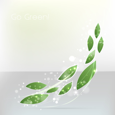 Green leaves abstract background. Vector illustration. のイラスト素材