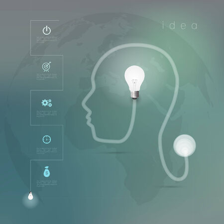 Creative light bulb with drawing business strategy plan concept idea のイラスト素材