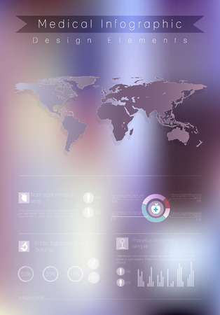 Medical, health and healthcare icons and infographicのイラスト素材