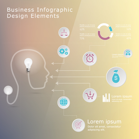 Creative light bulb with drawing business strategy plan concept ideaのイラスト素材