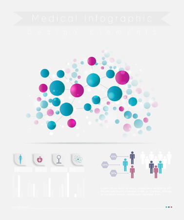 Medical, health and healthcare icons and infographicのイラスト素材