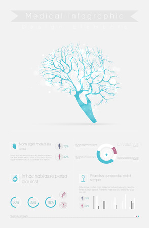 Medical, health and healthcare icons and infographicのイラスト素材