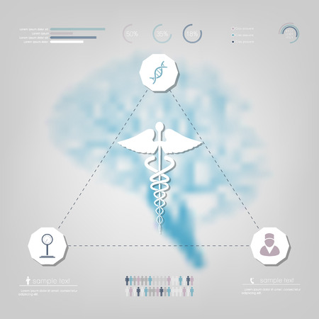 Medical, health and healthcare icons and infographicのイラスト素材