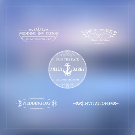Vector design elements and calligraphic page decorations for weddingのイラスト素材