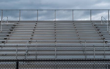Outdoor sports field stadium bleacher seating.の写真素材