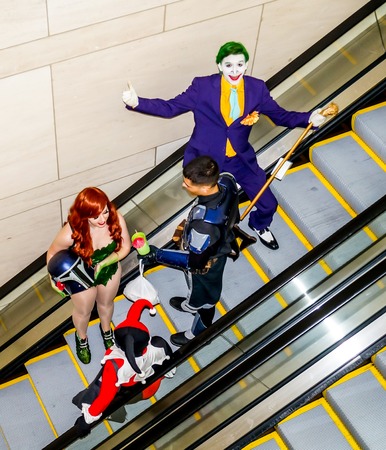 Raleigh, NC, USA - May 23, 2014: Animazement 2014 anime convention attendee cosplayers at the...