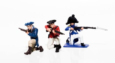 Toy British, American, and French troopsの写真素材