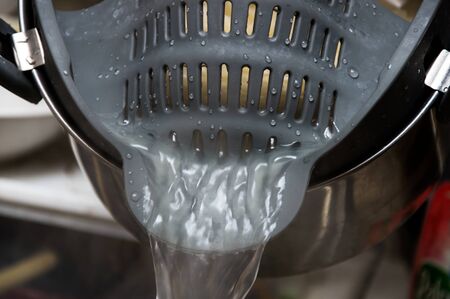 draining from pan