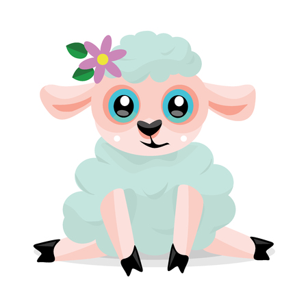 Sweet lamb. A toy, an animal. Vector illustration.のイラスト素材