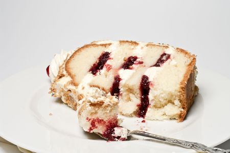 A piece of a cream cake