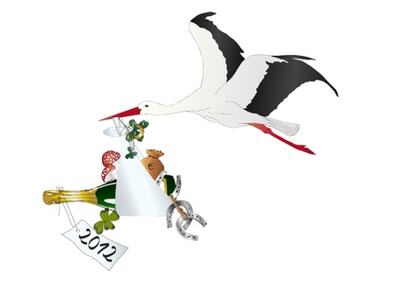 Flying lucky charmsのイラスト素材