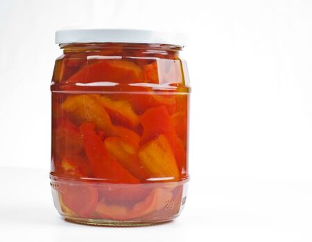 Bell pepper in a glassの写真素材