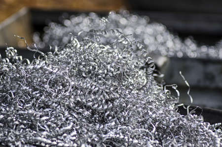 Heap of aluminum swarfs 