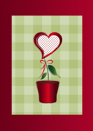 Heart in a flower potのイラスト素材