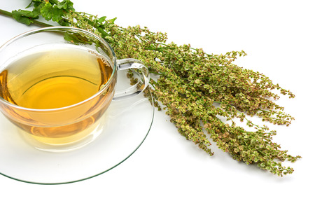 Glass cup with sorrel tea