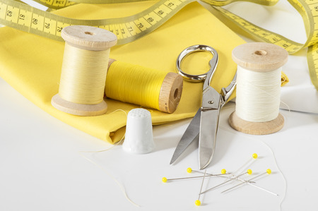 Sewing tools in yellow