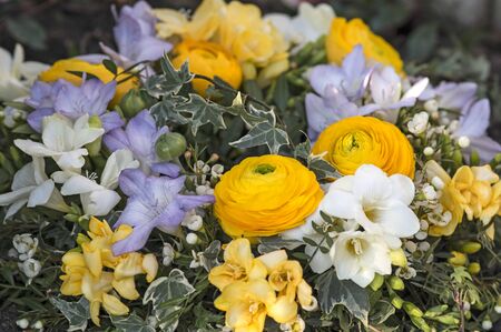 Spring flower wreathの写真素材