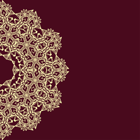 Abstract lace ornament background for card or invitation, Geometric floral mandala pattern. Vector illustration eps8のイラスト素材