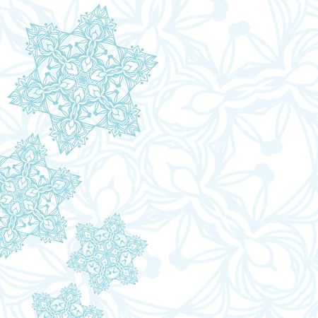 Winter background with abstract snowflakes for card or invitation. Copy space. Vector illustrationのイラスト素材