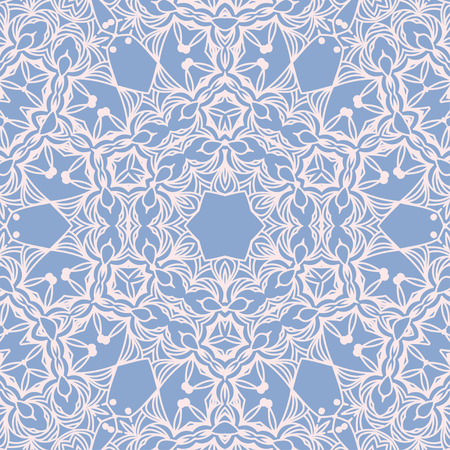 Rose Quartz and Serenity Blue background with abstract arabesque ornament. Good for winter wedding card or invitation. Copy space. Vector illustrationのイラスト素材