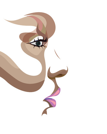 Abstract fashion portrait. Skin Tones makeup. Vector illustration eps 10のイラスト素材