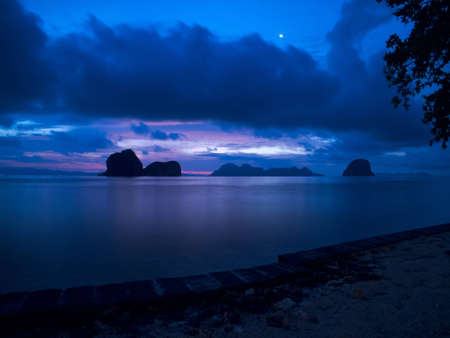 Beautiful blue sky over the sea at sunrise,