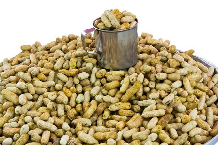 Groundnuts on white background