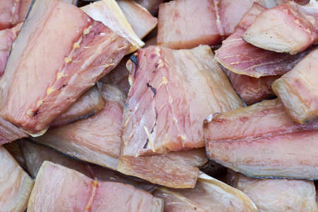 fresh fish drying in the thai marketの写真素材